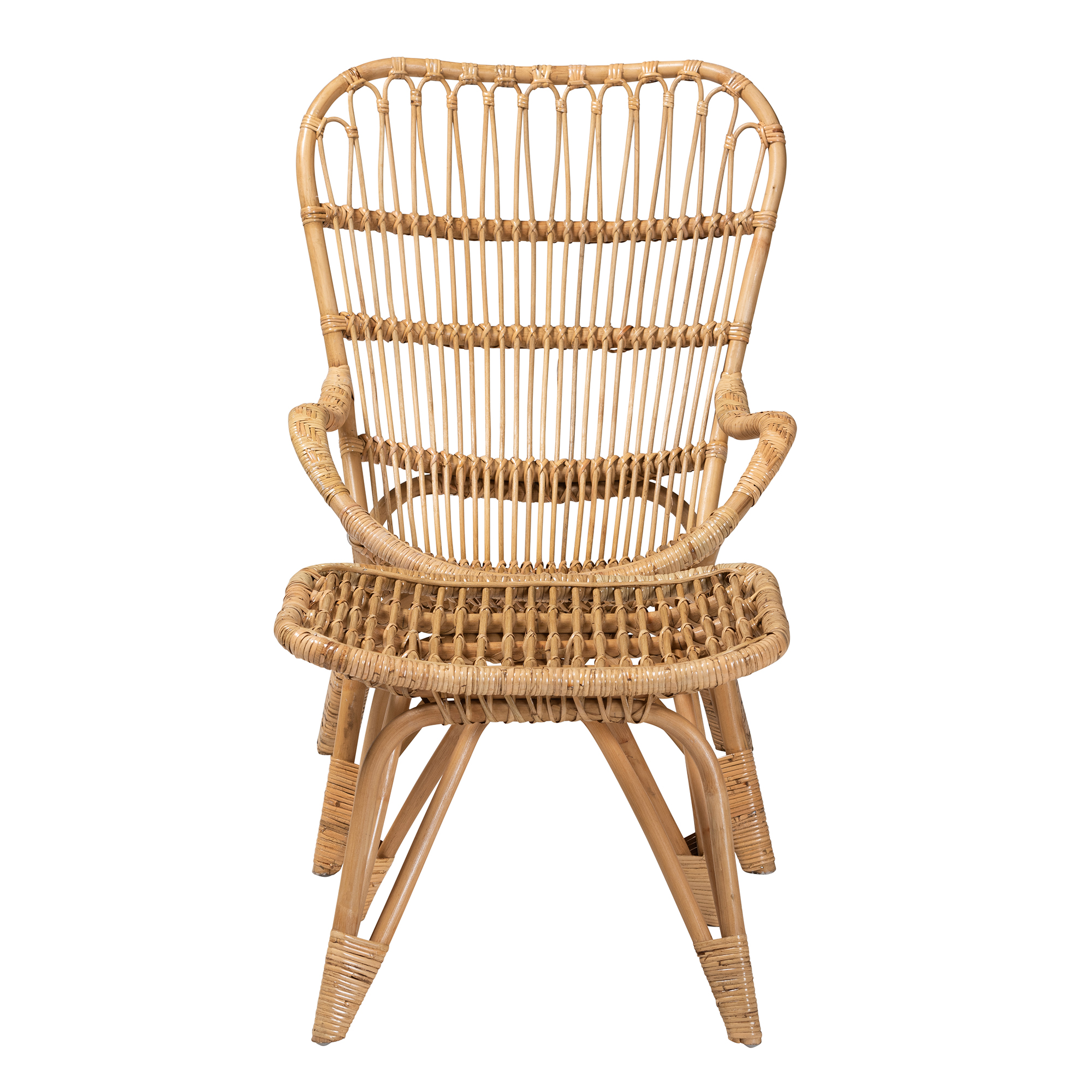 Baxton Studio Earvin Rattan BOHO Living Room Sets, 2-Piece, Natural Brown