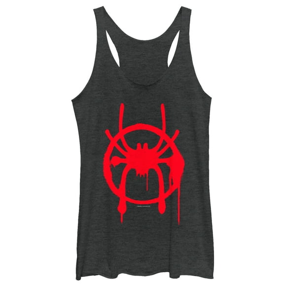 Women's Marvel Spider-Man: Into the Spider-Verse Symbol Racerback Tank Top Black Heather X Small