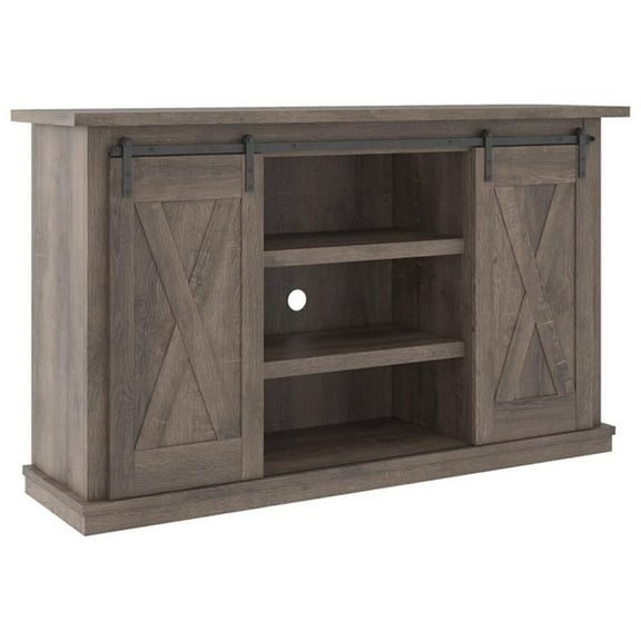 Bowery Hill Modern 54" Wood TV Stand in Gray