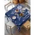 thumbnail image 6 of Navy Blue Coastal Table Cloth, Starfish Coral Ocean Conch Sea Nautical Waterproof Tablecloth for Square Tables, Reusable Washable Fabric Table Cover for Restaurant Kitchen Dining Tables 60"x60", 6 of 6