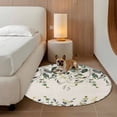 thumbnail image 2 of Green Eucalyptus Round Area Rug 7Ft Washable Circle Rugs for Dorm Laundry Room, Farmhouse Weeping Leaves on Linen Non-Slip Carpet Floor Mats Indoor Outdoor Carpet Runner Aesthetic Home Decor, 2 of 8