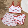 thumbnail image 2 of Tisuna Girl'S Two Pieces Stylish Swimwear With Bowknot Print And Mesh Skirt Cover Up Bikini Set Fashion Stretchy Kids Training Play Beach Bathing Suit Red Size 9-10 Years, 2 of 3