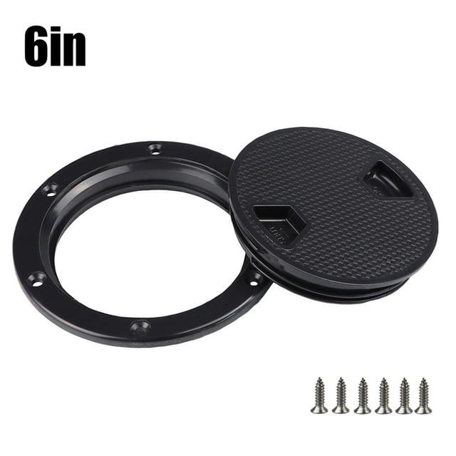 Black 4" 6" 8" Round Non Slip Inspection Hatch w/Detachable Cover Marine Boat