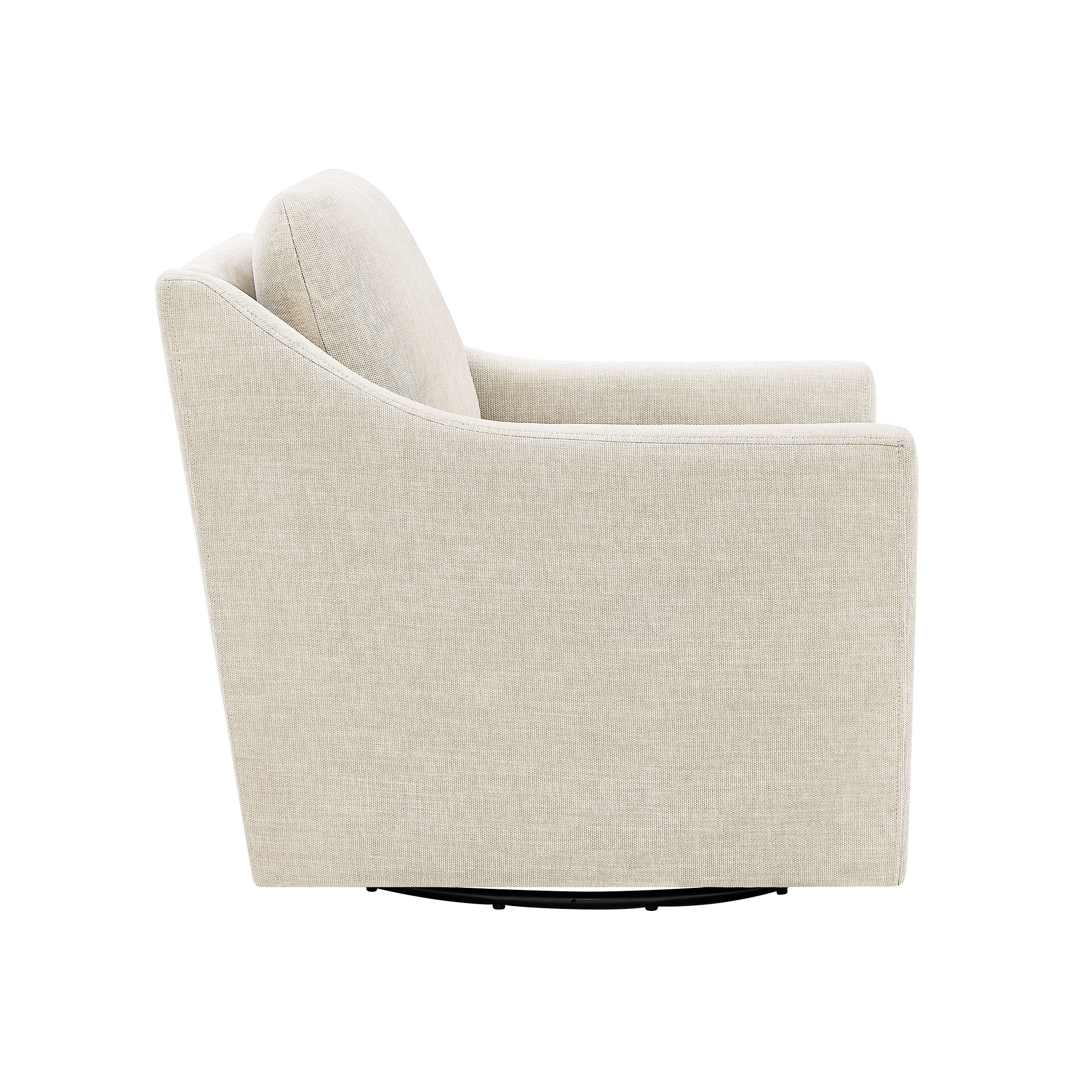 My Texas House Roan Swivel Accent Chair, Cream Fabric Upholstery