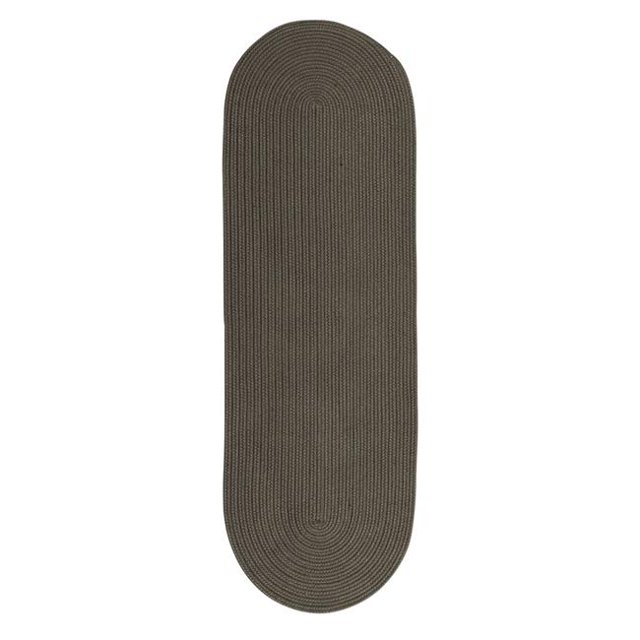 Colonial Mills Rug RV41R028X060 2 ft. 4 in. x 5 ft. Reversible Flat-Braid Oval Braided Runner Grey