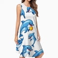 thumbnail image 2 of Dolphins Dress Elegant Party Dresses Evening Dresses Women Dress Sleeveless Dress Ladies Dresses, 2 of 4