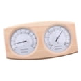 thumbnail image 2 of Termómetro higrómetro de madera 2 en 1 para sauna, doble esfera, 0-100 % de humedad, para baño de , temperatura de 10-120  degreeC, 23,5 x 13 x 3 cm, 2 of 9