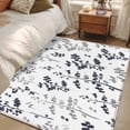 thumbnail image 4 of Area Rug for Living Room, Grey Black Botanical Non-Slip Indoor Large Carpet for Bedroom/Dining Room, Watercolor Spring Floral Summer Leaf Washable Low-Profile Rectangle Floor Runner Rugs - 4 x 6 Ft, 4 of 8
