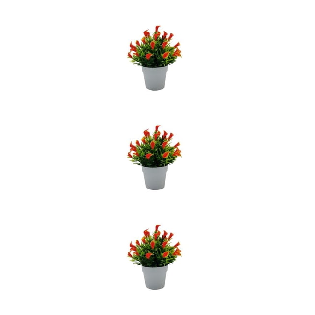 Maytalsory Elegant For Stylish Home Decor With Fake Flowers And Plants Long-lasting sunset red 3Set
