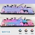 thumbnail image 3 of Teclado mecánico de 87/104 teclas Sanrio Kawaii Kuromi My Melody Cinnamoroll Teclado para juegos de anime con conexión en caliente Eje rojo té verde, 3 of 5