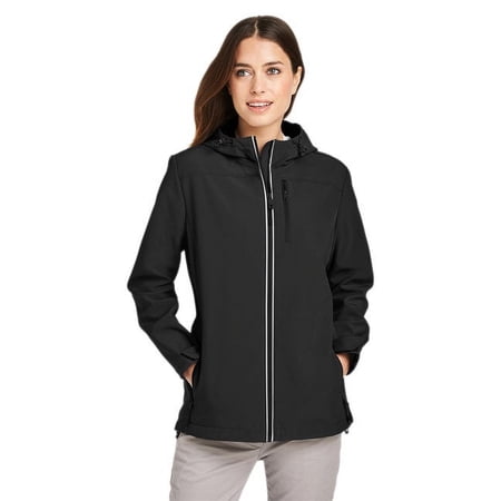 Nautica B17428502 Womens Wavestorm Softshell Hooded Jacket Black - Extra Small