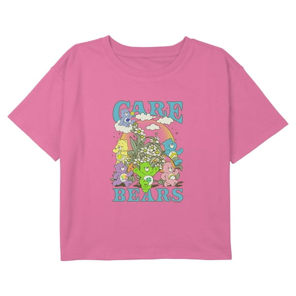 Girl's Care Bears Floral Squad Graphic Cropped T-Shirt
