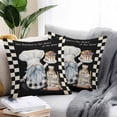 thumbnail image 2 of Chef Gnomes Throw Pillow Covers 18x18 Inch Set of 2, Rustic Black White Paid Dessert Cake Cook Waterproof Outdoor Pillow Covers, Decorative Cushion Pillowcases for Couch, Sofa, Bed, Garden, Patio, 2 of 9
