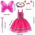 thumbnail image 3 of Disfraz de hada NQ 4 piezas vestido de hada alas de hada varita de hada diadema para niños, 3 of 5