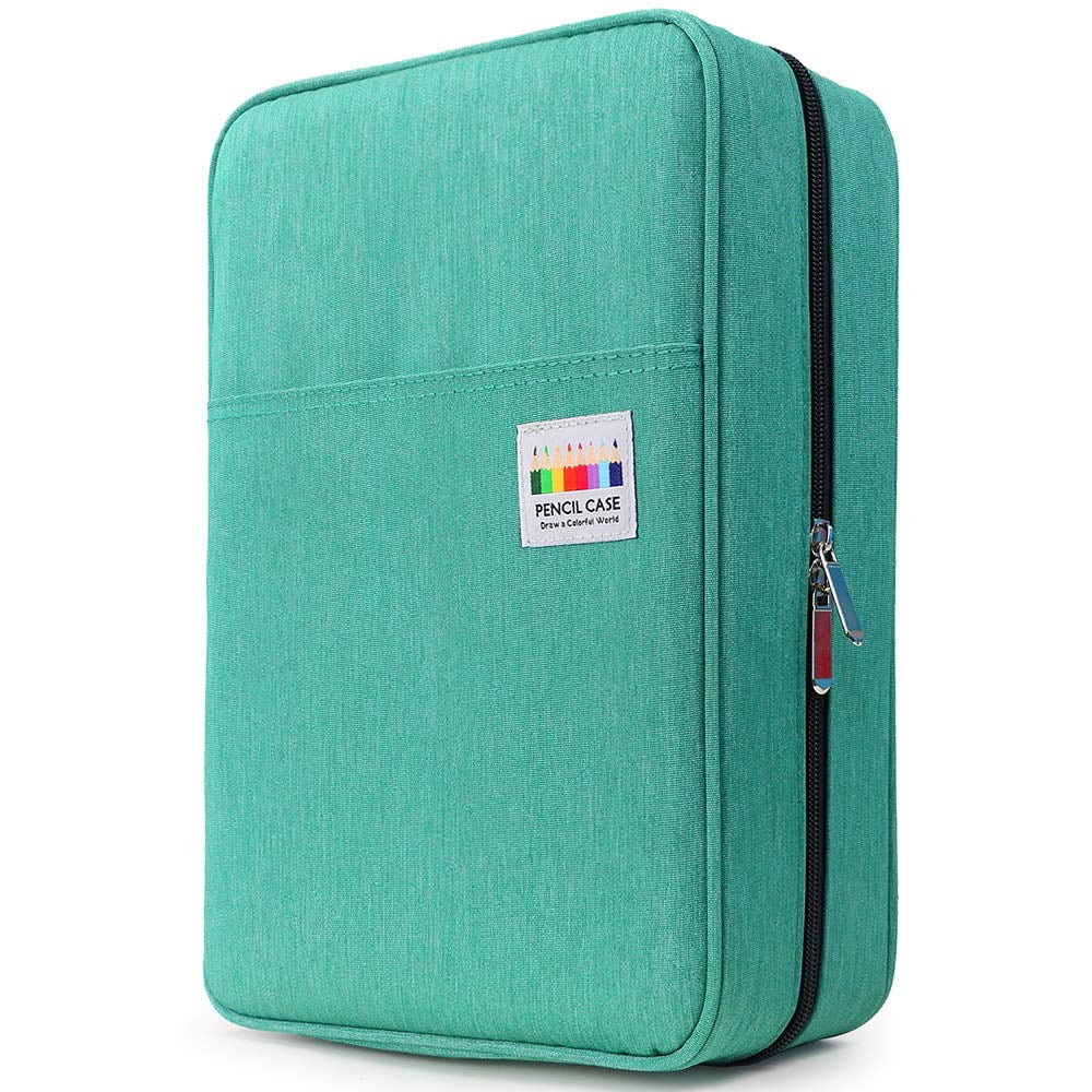 YOUSHARES 300 Slots large Colored Pencil Case - Big Capacity Pen Case Organizer with Multilayer Holder for Gel Pen & Prismacolor Colored Pencils (Green)