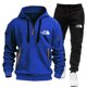 thumbnail image 3 of Conjunto de ropa deportiva para hombre, Sudadera con capucha y cremallera de lana, pantalones de chándal de dos tallas, a la moda, S-3XL, 2024, 3 of 5