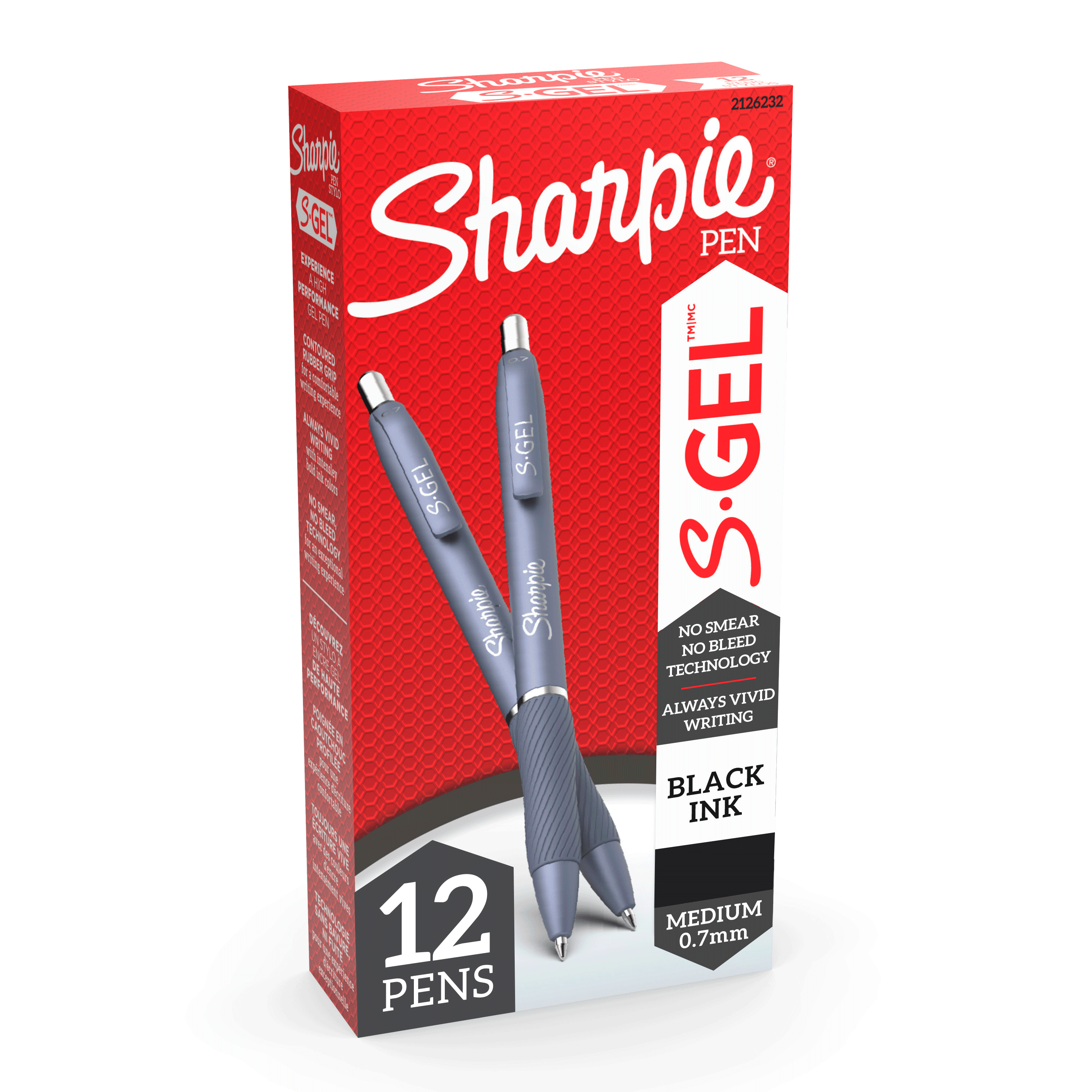 Gel Pens Medium Point Black Ink Gel Pen Sharpie S-Gel 4 Count Vivid 0.7mm