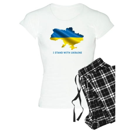 

CafePress - I Stand With Ukraine Flag Ukrainian Pride Pajamas - Women s Light Pajamas