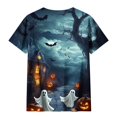 thumbnail image 3 of Mifsaly Halloween Tops for Women 2026 Spooky Witch Graphic T-Shirt Short Sleeve Crewneck Casual Fall Tees Multicolor,S, 3 of 5
