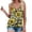 Yellow, variant on Summer Tank Tops for Women Casual V-Neck Top Sunflower Printed Blouse Spaghetti Strap Camisole Top