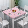 thumbnail image 3 of Pink Cartoon Unicorn Dessert Pattern Square Fitted Tablecloth with Elastic Edge,Square Table Cover,Washable Elastic Table Cover for Home Kitchen Party Decor 36"x36", 3 of 6