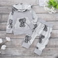 thumbnail image 2 of LAPAKIDS Newborn Infant Baby Boy Hooded Sweatshirt Tops Pants Clothes Outfits 2PCS Set 6-12 Months, 2 of 8