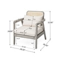 thumbnail image 2 of 2 Pieces Outdoor Patio Chairs, Wooden Patio Chairs Set with Armrests, Outdoor Chairs with Cushions for Patio, Garden, Deck, Poolside, Light Gray, 2 of 9