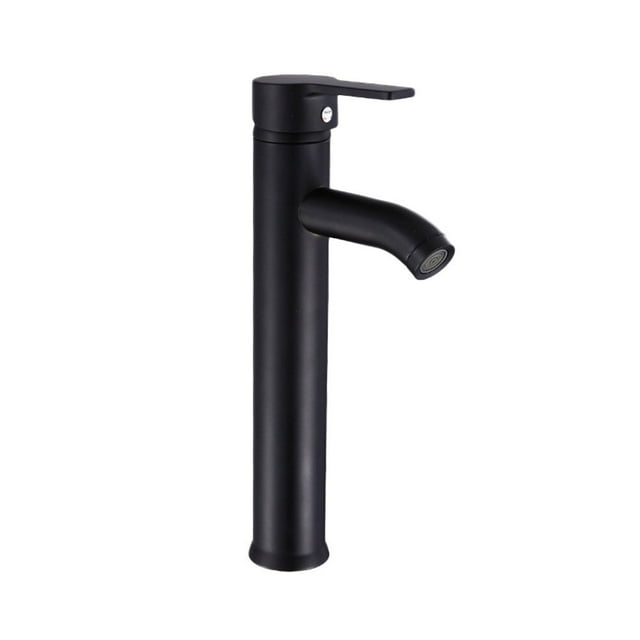 KAKOWELY Bathroom Faucet Black Bathroom Faucet Stainless Steel Basin Mixer Bathroom Accessories Black Tap Sink Basin Mixer Tap for Home Kitchen(High Pattern)
