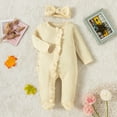 thumbnail image 5 of 3-6 Months Onesies Girl Baby Clothes Baby Girl Fall Winter Outfits Clothes Knit Jumpsuit Ruffle Romper Coming Home Outfit for Baby Girl Beige, 5 of 6