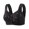 thumbnail image 3 of Women's Full Coverage Bras, 3 Pack Daisy Bras for Older Women, Wireless Front Closure Push Up Bras Plus Size Full Coverage Comfortable Everyday Bra S-4XL Womens Bras Clearance under $5, 3 of 4