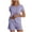 Purple, variant on HUJlwoi Short Sleeve Lounge Sets for Women Pleated Crew Neck Loungewear Summer Trendy 2 Piece Pjs Sleepwear Pocket Casual Pajama Matching Clothing