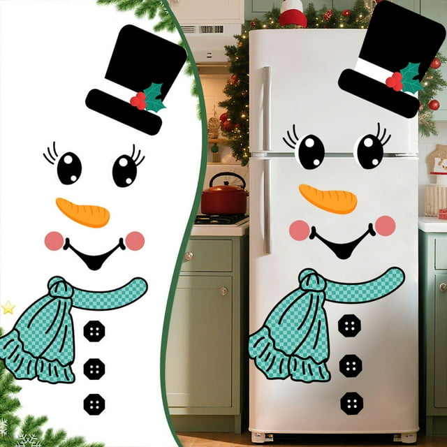 RKSTN Christmas Window Decorations Christmas Decorative Stickers Holiday Party Fridge Magnets Christmas Snowman Decorative Wall Decals Christmas Decorations