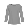 thumbnail image 3 of TQWQT Girls Long Sleeve Shirts Spring Gray Shirts Size 10-12 Cute Girls Tops Toddler Kids Crew Neck Tshirts Basic Tween Girls Clothes 150, 3 of 5