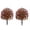 Deep Red, variant on Fall Artificial Boxwood Topiary Ball Trees with Mums Flowers Set of 2,UV Resistant Orange Faux Shrubs Outdoor with Spike,Xmas Fake Potted Plants for Front Porch Garden Yard Decor