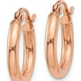 thumbnail image 2 of 14K Rose Gold Polished 2.5mm Lightweight Tube Hoop Earrings (17 X 2.5) Made In Peru tf829, 2 of 5
