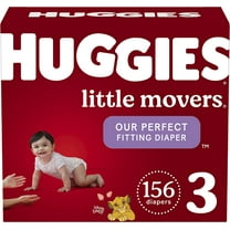 Baby Diapers Size 3 (16-28 lbs), 156 Ct, Huggies Little Movers