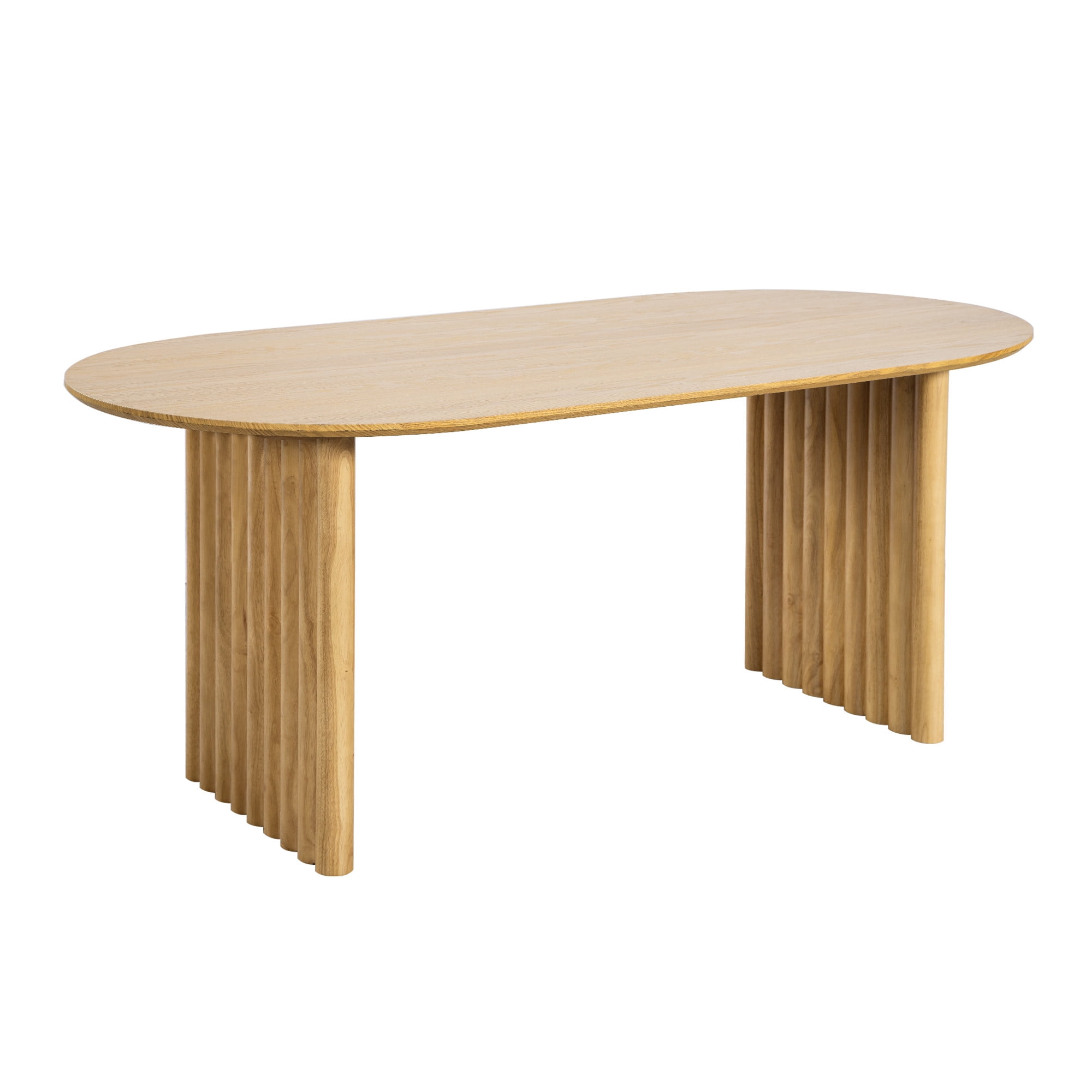 MAYEERTY 31x16 Modern Oval Extendable Dining Table with metal leg,Brown