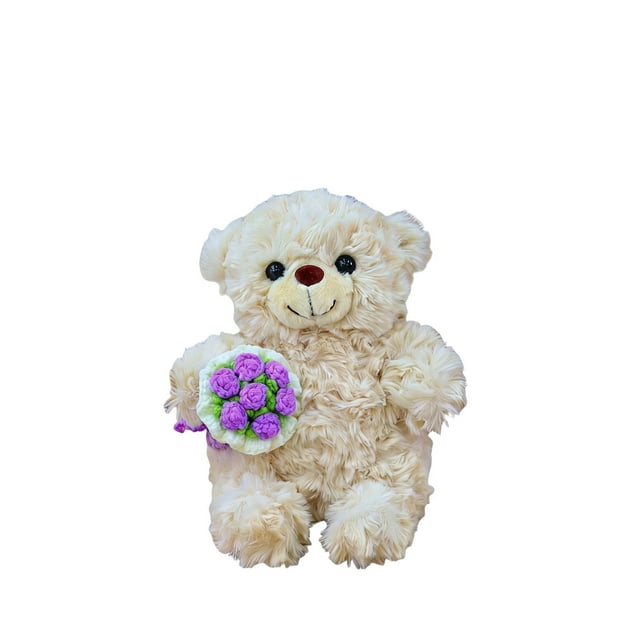 Almohada de peluche con forma de oso de peluche | Suave y decorativa para el hogar y el sofá, acogedora y cómoda, cojín floral único, ideal como regalo para decorar la habitación (1 unidad)