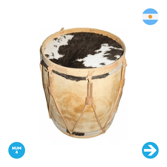 Bass Drum Argentine Leguero Drum Number 4 with Leather Head