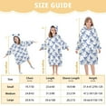 thumbnail image 7 of Wearable Blanket Hoodie for Kids Blue Bow Art Flannel Hooded Blanket with Pockets and Sleeves Suitable for Boys and Girls, 7 of 7