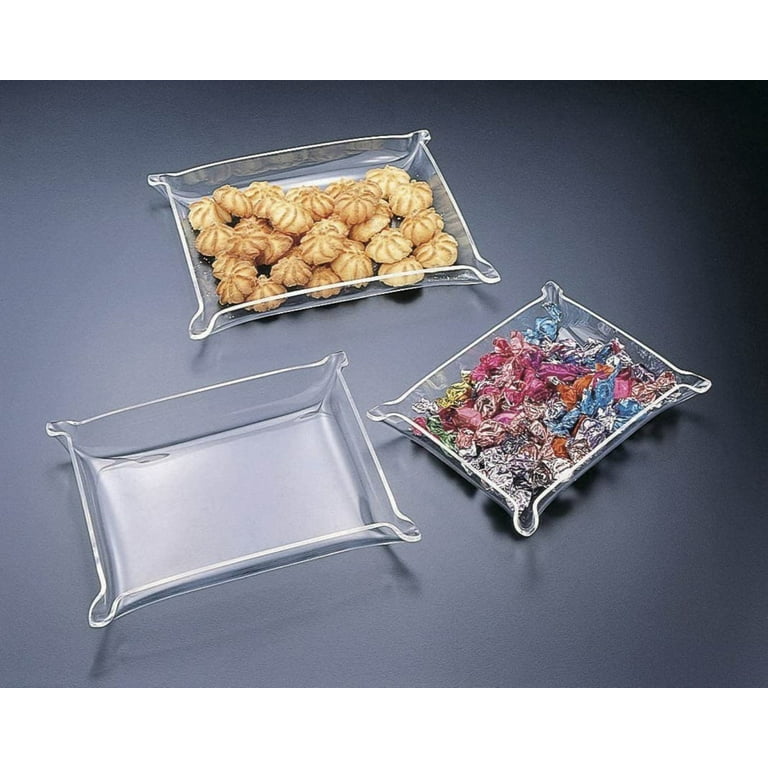 Acrylic Lucite Small Tray With Pinched Corners 8x6 (6-PACK SET) 
