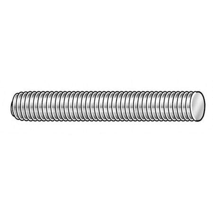 2 pk. 1/4"-20 x 3" Plain 18-8 Stainless Steel Double End Threaded Studs 