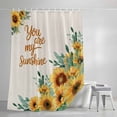 thumbnail image 4 of Sunflower Standard Shower Curtain Set, Waterproof Shower Curtains for Bathroom, Summer Botanical Farmhouse Yellow Floral Rustic Washable Fabric Bath Curtain for Bathtub with Hooks 72x72 Inches, 4 of 9
