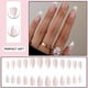 thumbnail image 3 of Juego completo de uñas postizas francesas, uñas postizas con perlas para mujeres y niñas, 24 Uds., 3 of 5