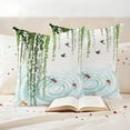 thumbnail image 3 of Spring Green Leaves Outdoor Waterproof Pillow Covers, Japanese Koi Fish Birds Country Decorative Square Throw Pillowcase Sofa Cushion Sham for Patio/Couch/Chair, 20"x20" 2 Pack, 3 of 8
