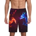 thumbnail image 3 of Lsque Futuristic Red And Blue Bird Mens Sleep Pajama Shorts,Short Pajama Pants, Cotton Ultra-Soft Knit-Small, 3 of 9