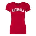 thumbnail image 2 of Wild Bobby State of Nebraska College Style Women Slim Fit Junior Tee, 2 of 6