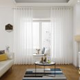 thumbnail image 3 of Cortina de ventana de gasa blanca transparente con parte superior de anillo para cocina, dormitorio yeacher Blanco 39" de ancho x 78" de largo, 3 of 7