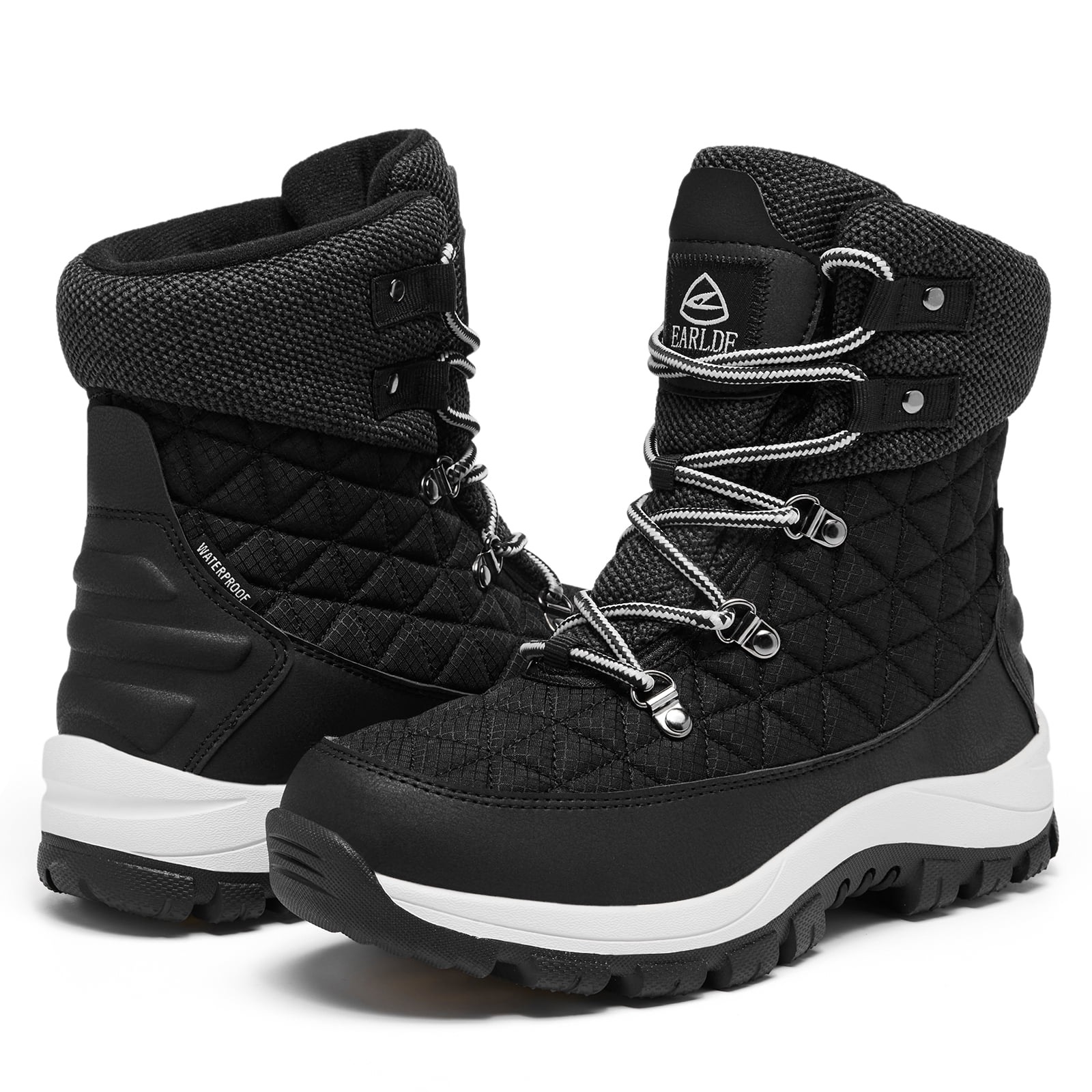 White Snow Boots for Women Waterproof Outdoor Hiking Shoes Winter Warm Mid Calf Boots