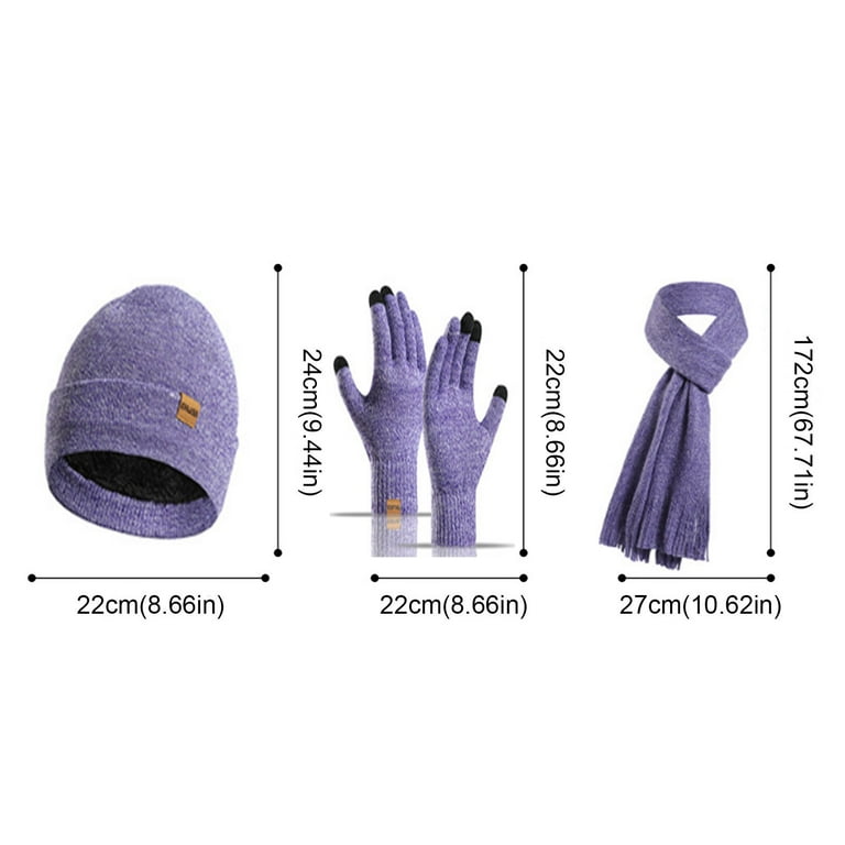 BOOMILK Women New Winter Thickened Warm Hat Scarf Glove Knitted